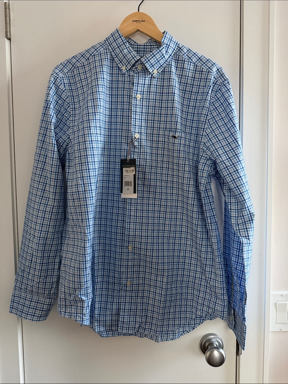 Vineyard Vines Light Blue & White Plaid Button-Down long sleeve Shirt size M